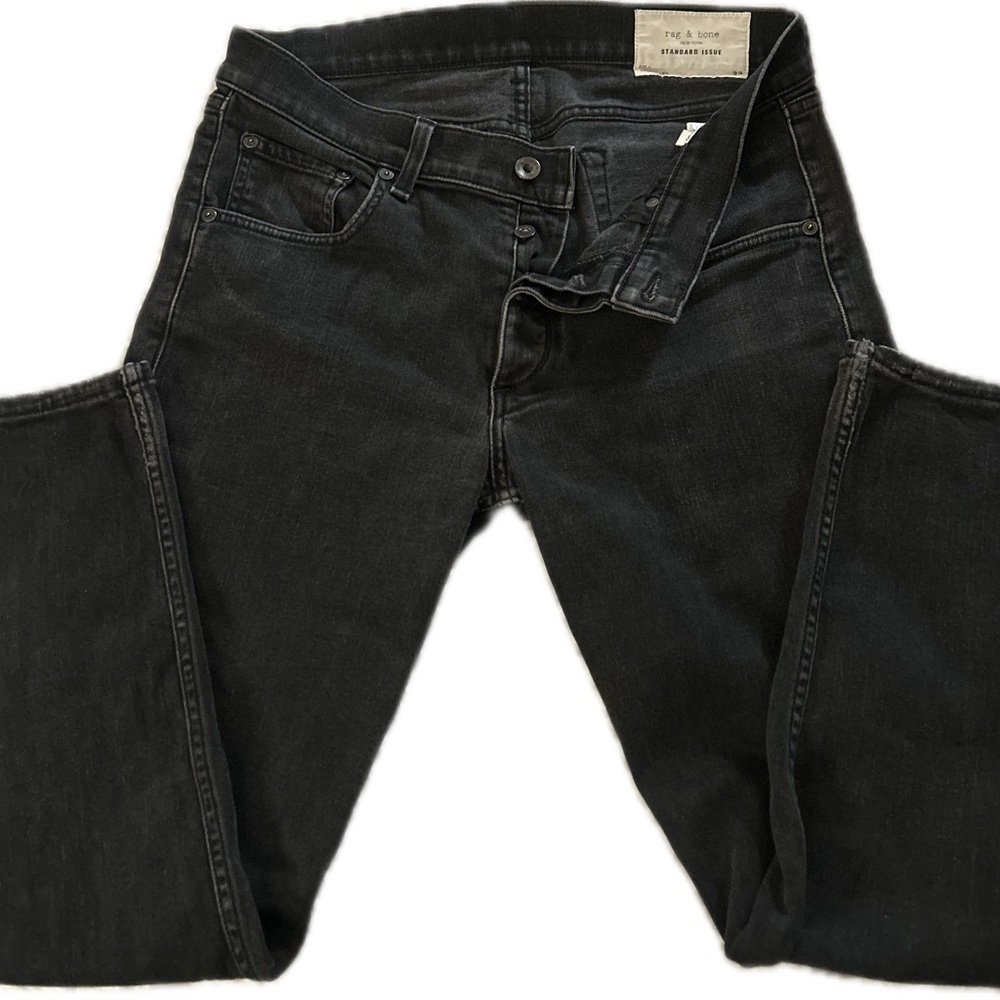 Rag & Bone Black Straight Jeans High Quality Denim